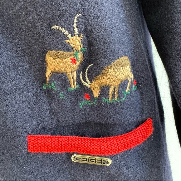 Geiger Austria Wiesn Oktoberfest Jacket Alpine Boiled Wool Cardigan Sweater Coat - Picture 16 of 16